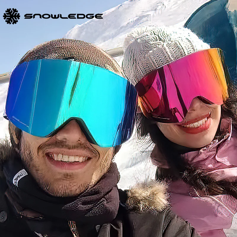 Snowledge interchangeable magnetic lens anti fog 100% uv protection youth wholesale snowboard snow ski goggles glasses