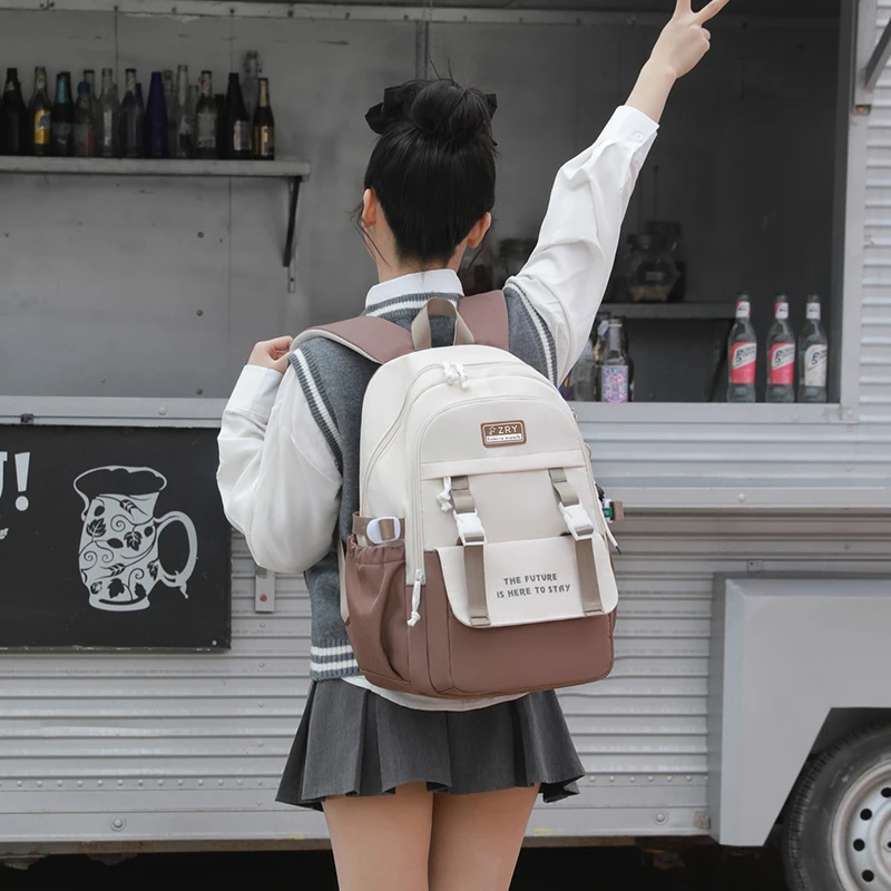 Factory sales nylon fabric travel School backpack for daily day casual school bags for teenage girls boys High school Bookbags