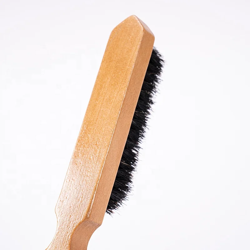 Top Quality Face Massage Cleaning Brush Beard Brush Wooden Boar Bristle Wooden Comb For Barber Supplies