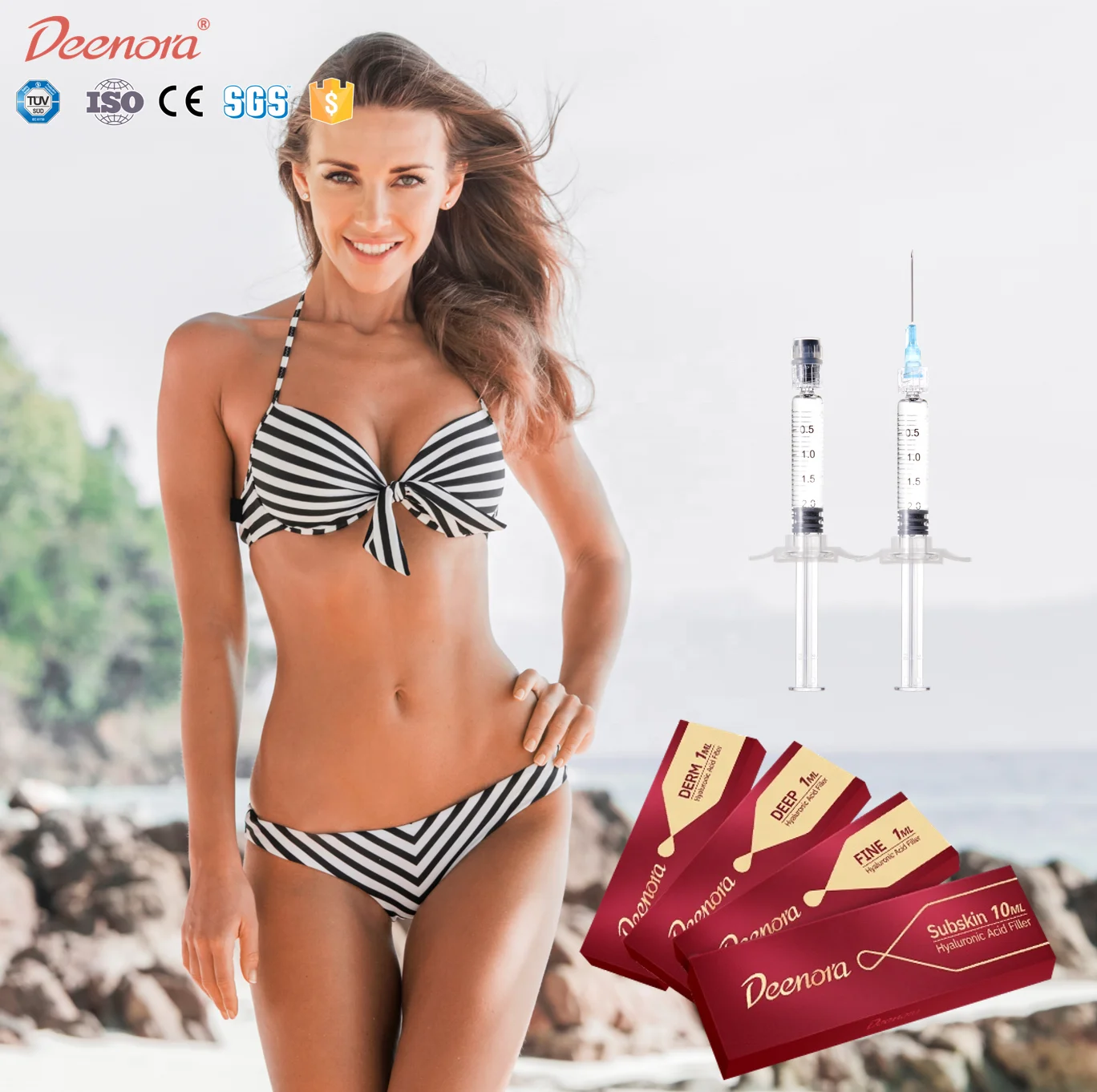 Deenora korea ha trade cross linked anatomical model face panis  injectible dermal filler lido for buttocks augmentation