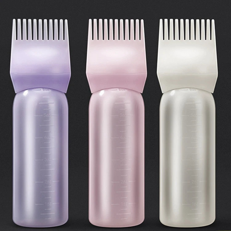 Hair Care Plastic Soft Empty Applicator Hair Mist Spray Bottle Comb Shampoo Water Dye Medicine Squeeze Salon Hair Oil Bottles