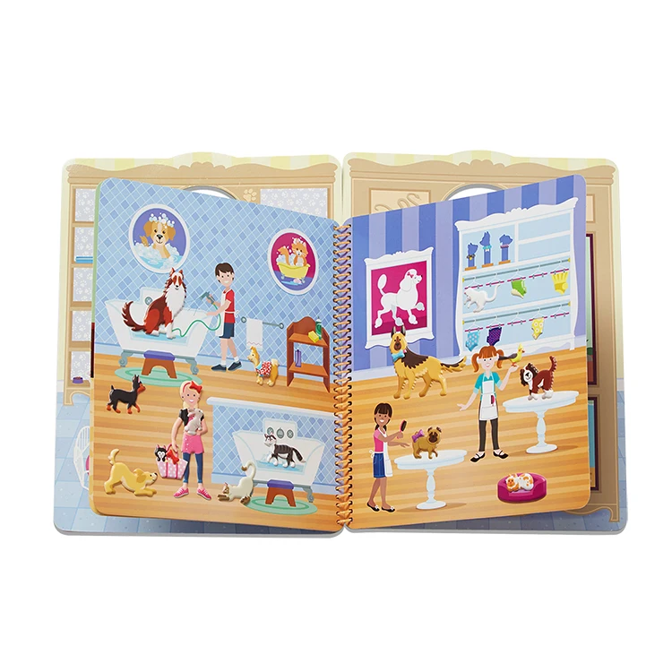 Customized Eco-friendly silicon cartoon sticker no adhesive reusable educational  stickers for kids