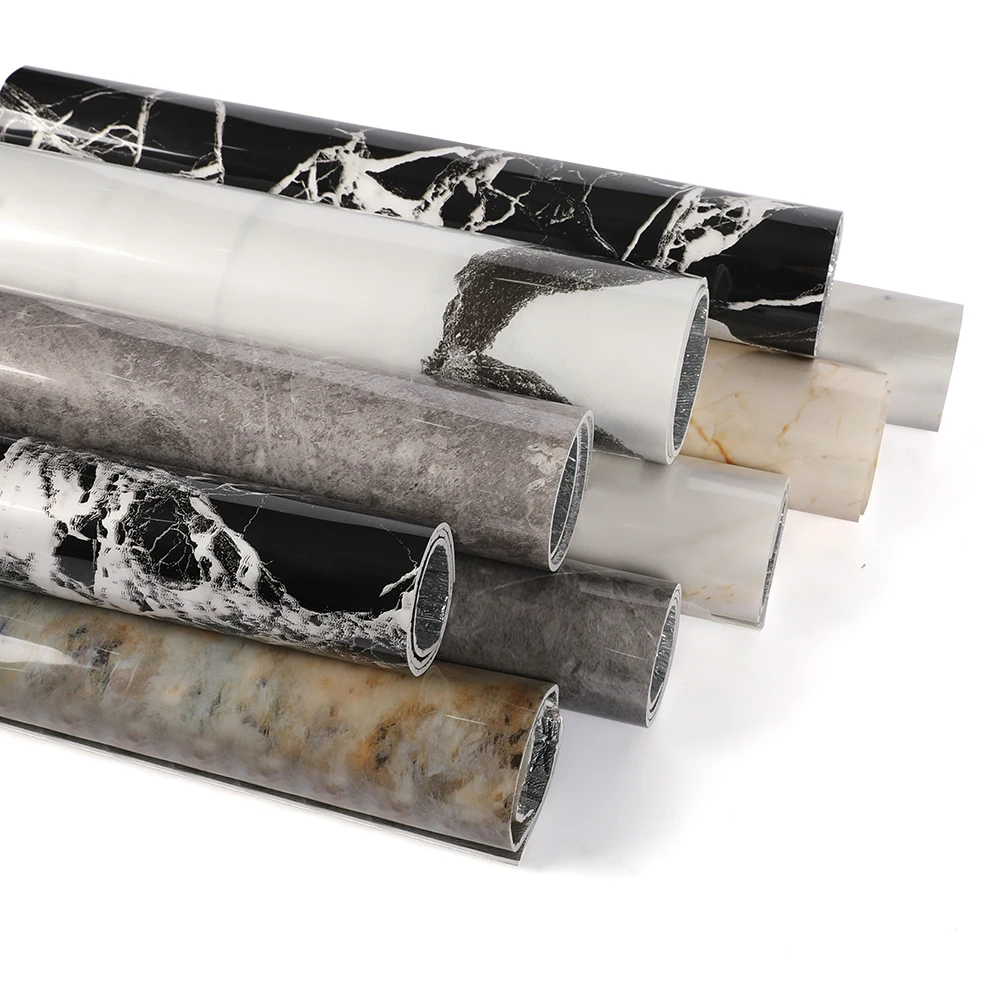 Wangbin Korean Style kitchen marble pvc vinyl decorative self adhesive film CHEAPER than UV MARBLE