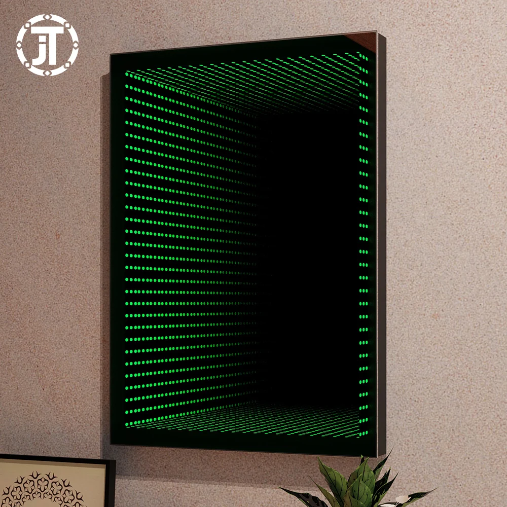 JT 900 мм 3D туннель для бесконечности светодиодное декоративное зеркало танцпола настенное освещение прямоугольное современное