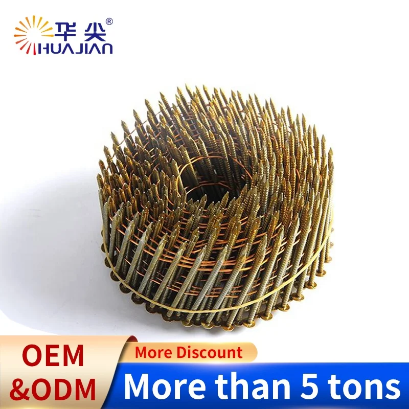 Hottest 2.1*35mm Coil Nail Aluminium Ring Shank Roofing Nails