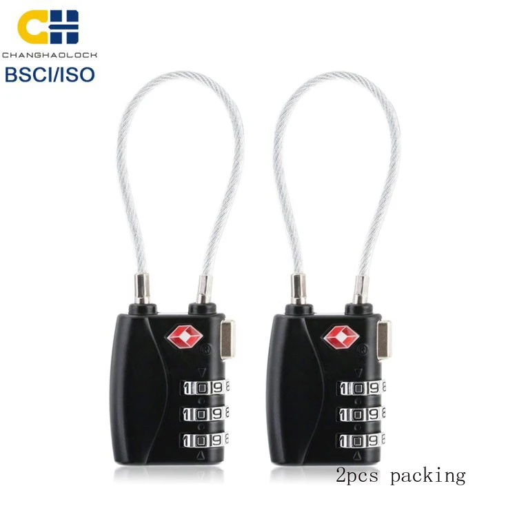 TSA-719 две упаковки, комплект из 2 предметов, без ключа замок TSA кабель замок цветной замок