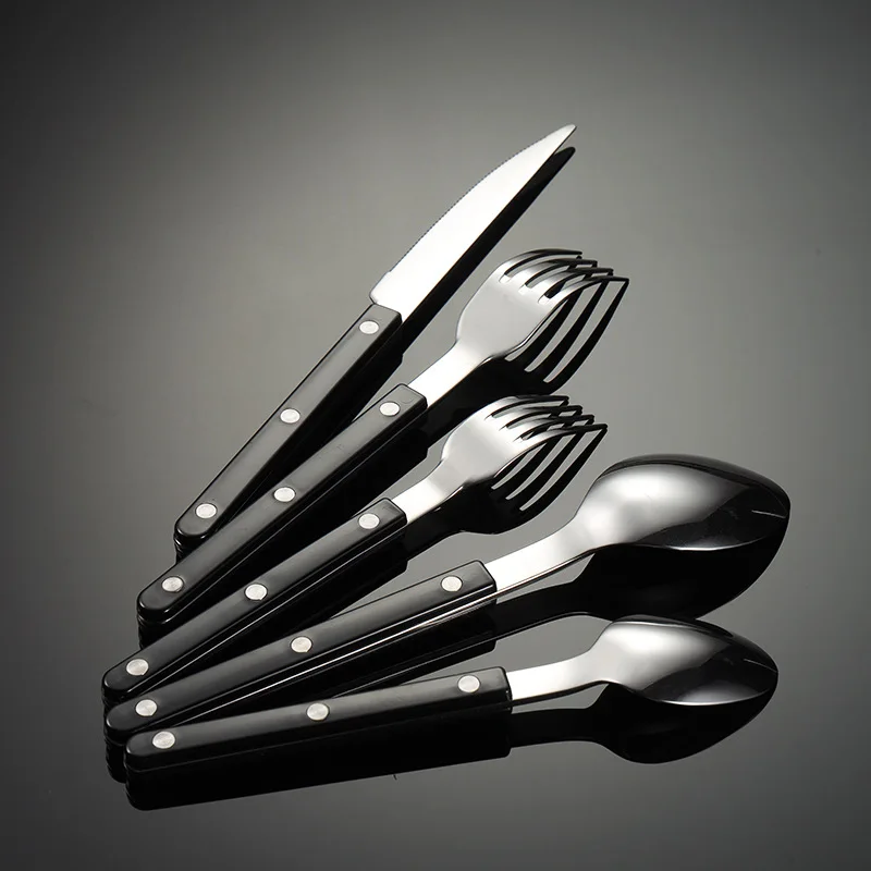 2023 Stock home kitchen knotted flatware set talheres dinnerware stainless steel cutlery set