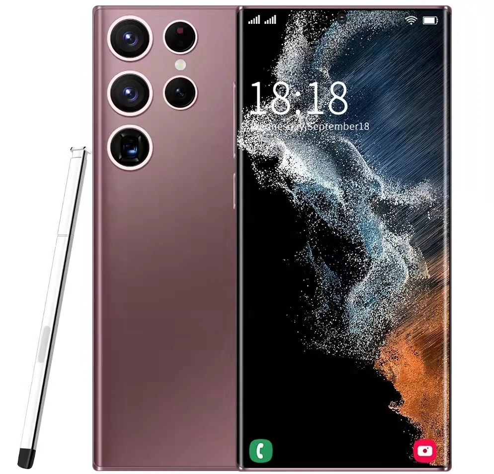 Новый разблокированный телефон Gaaxy S22 U Itra с мощным стилусом 16 ГБ + 512B Android 12 0 мобильные телефоны двумя
