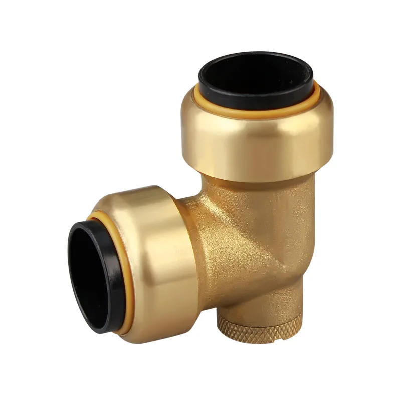 US Standard Copper Push Fittings Elbow Brass Fitting Quick Connection Lead-free Brass Quick Pipe Fittings OEM Service NSF UPC
