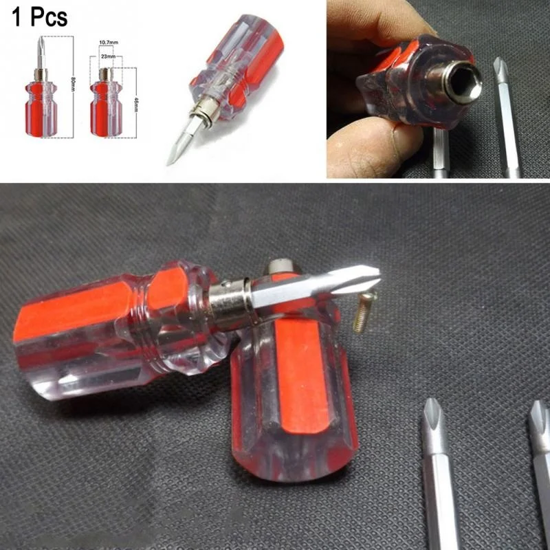 Mini Bidirectional Swivel Screwdriver Flat Tip Screwdriver Double-headed For DIY Repair Tools