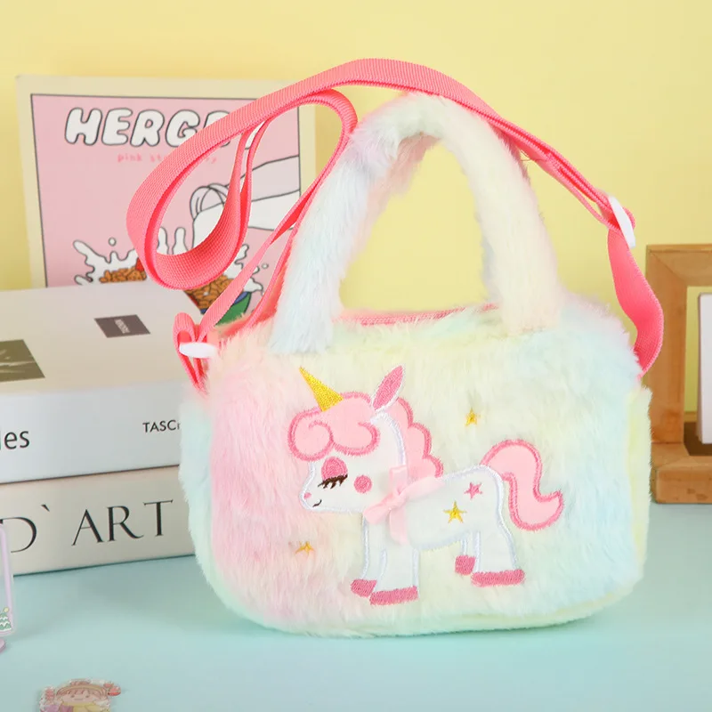 2024 wholesale cute shopping handbag bags student girl cartoon kawaii crossbody bag plush horse shoulder bag