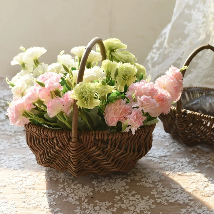 Factory best-selling rattan woven picnic basket with handle, gift food storage basket