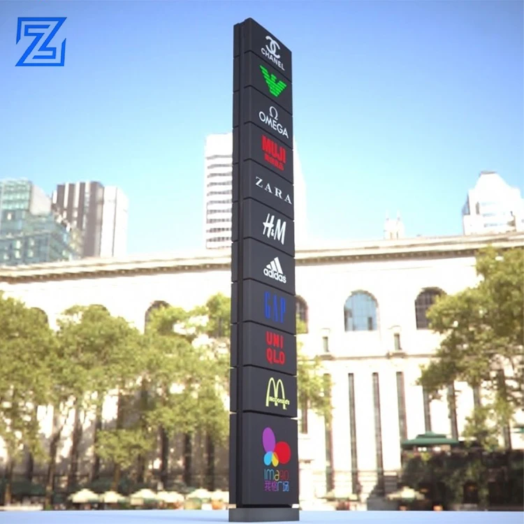 Custom pylon sign free standing parking pylon signage pylon signs outdoor metal backlit letter sign board