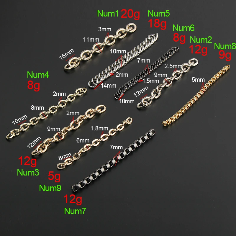 Custom Rainbow Color Fashion Shoulder Metal Alloy Chunky Bag Chain Strap Purse Chain For Handbag Leather