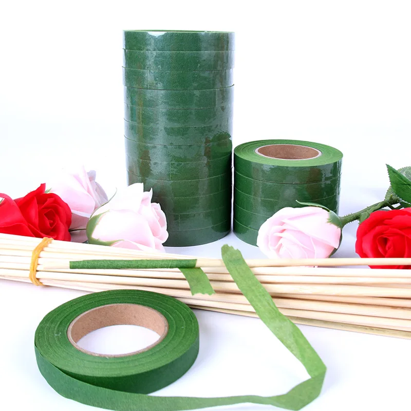 Waterproof Florists Anchor Adhesive Tape Stem Wrap Decorative Floral Wire Green Beige White Florist Tape For Flowers