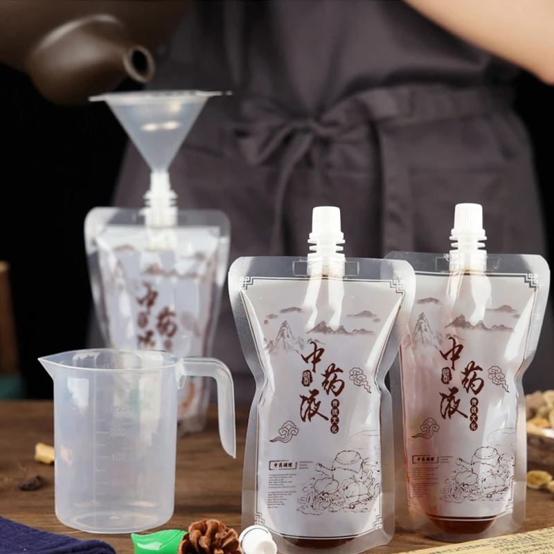 BPA Free Self Stand up Transparent Clear Liquid Juice Drink Packaging Spout Plastic Bag Beverage Pouch