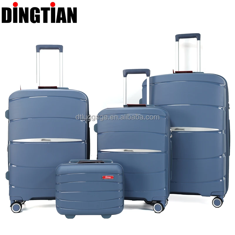 Custom Designed Candy-Colored 20/24/28 Inch Hardside PP Suitcase Luggage Bag Sets TSA Latch Aluminum Frame
