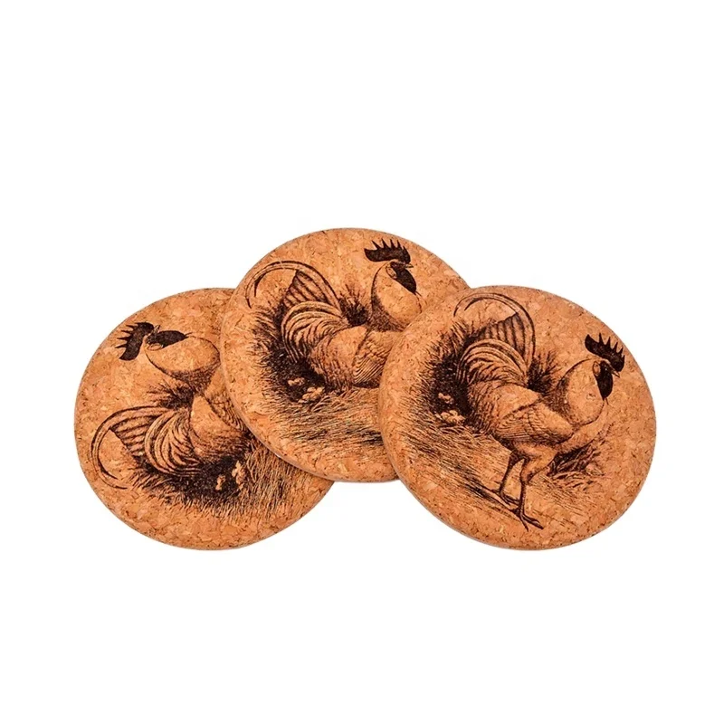 
 Заводская OEM круглая печать под заказ пробковые подставки Подставка под горшок подставка под стол  