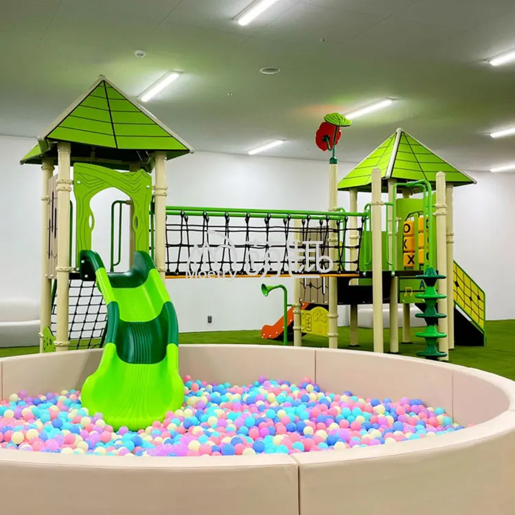 Moetry Wholesale Price Kids Outdoor Indoor Playground Equipment Playhouse with Plastic Slide