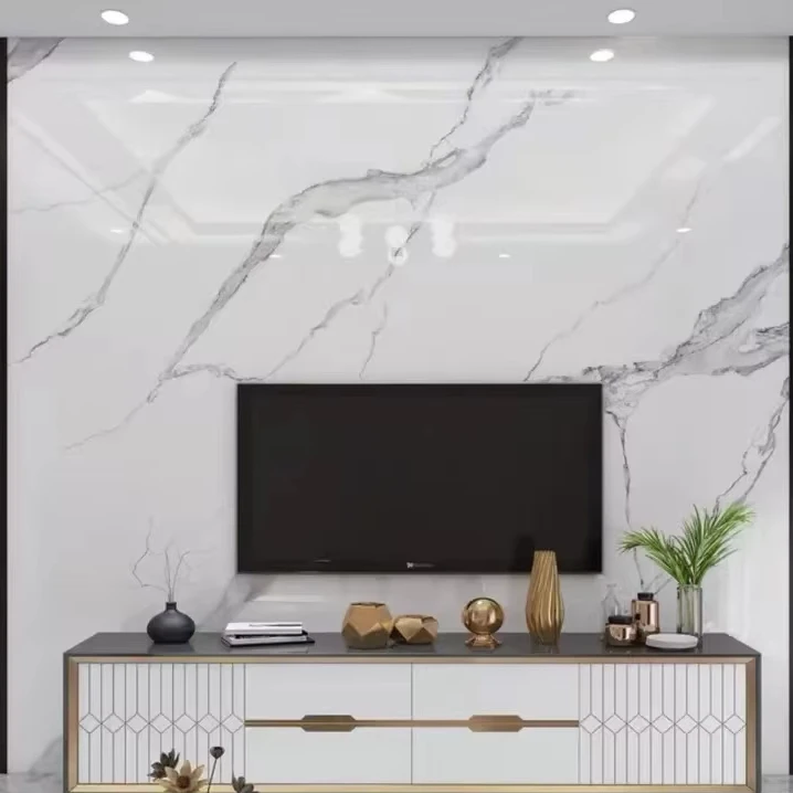 PET Marble Continuous Texture Co-extruded Bamboo Charcoal Wood Veneer Wpc Wall Panel for Background Walls 1220mm*2600/2800mm