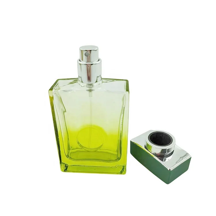 High quality customized cosmetic packing vintage glass 60ml green perfume bottle
