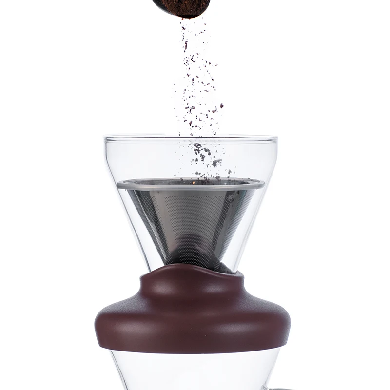 2 in 1 borosilicate glass pour over coffee maker pitcher set stainless steel ice cold drip coffee maker