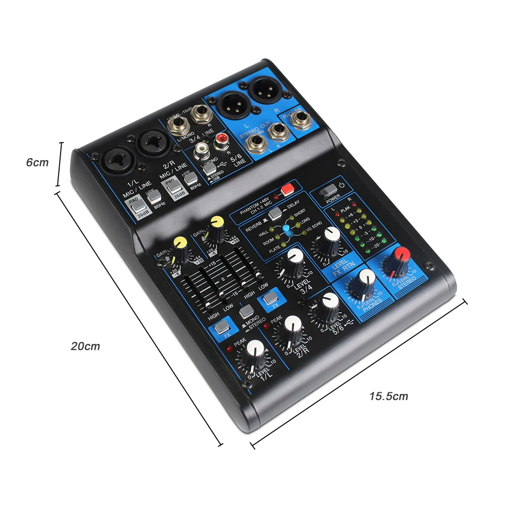 
Hot Sell Mini Usb 4 Channel Interface Streaming PC Audio Mixer 