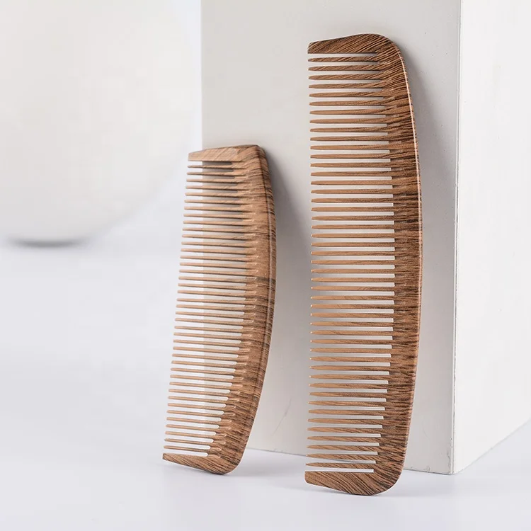 LUXE hand made professional wood hair comb customized logo wooden beard combs antistatic wooden combs