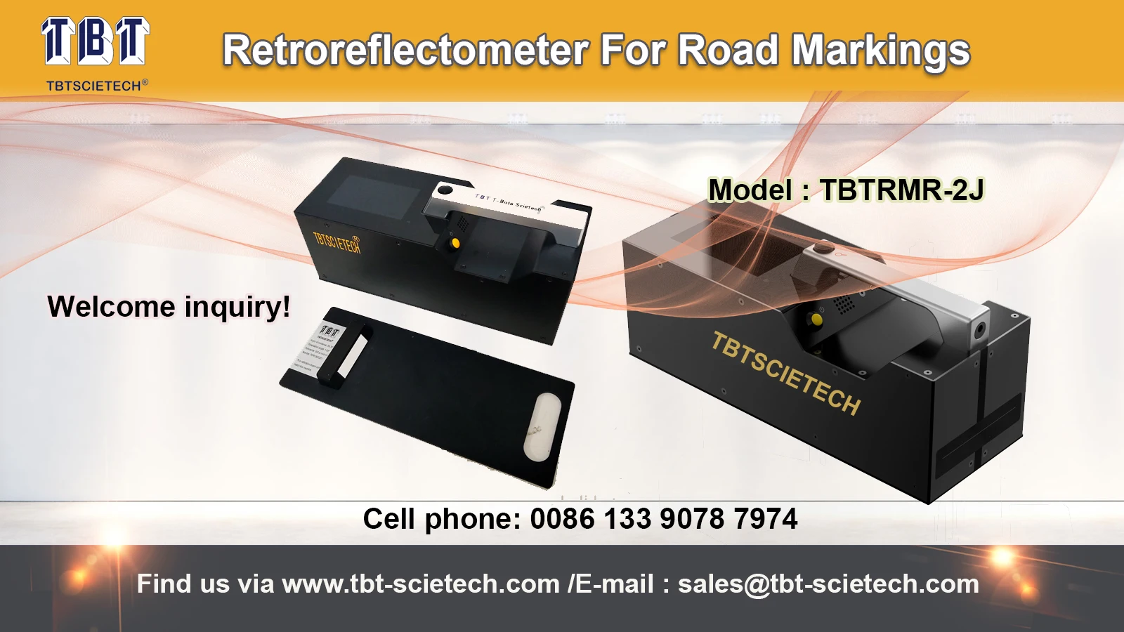 mobile retroreflectometer for road markings  measures the night visibility RL the Day Visibility Qd 30 15 meter geometry