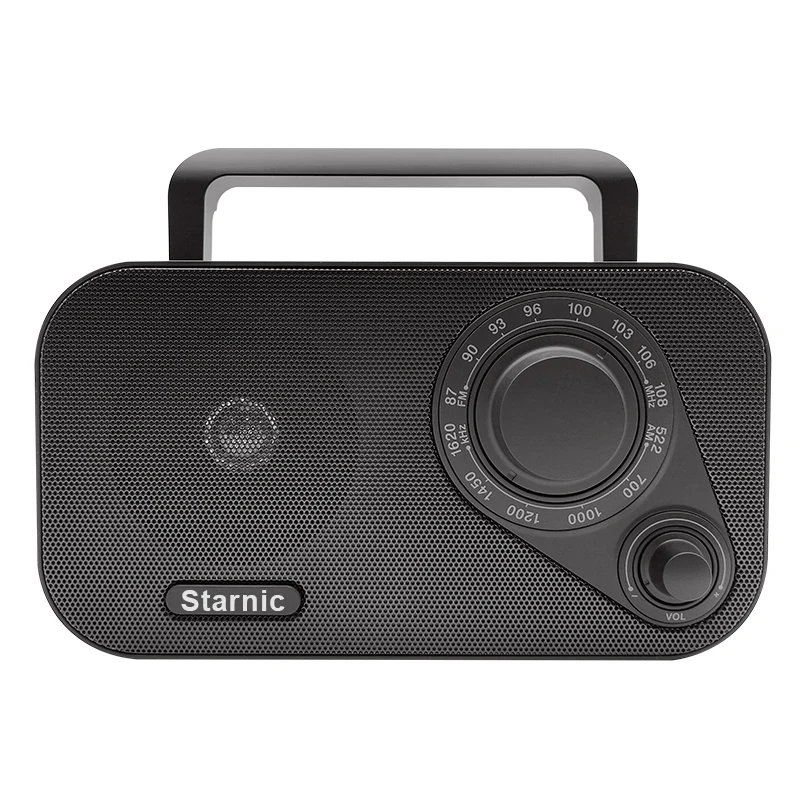 Hot selling sensitivity receiver FM AM portable 2 band analogue radio AC 220V with handle metal speaker cover portable radio