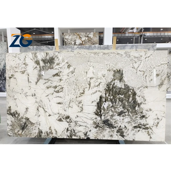 ZGSTONE натуральный Branco Alpinus белые бразильские гранитные плиты для роскошной столешницы под заказ