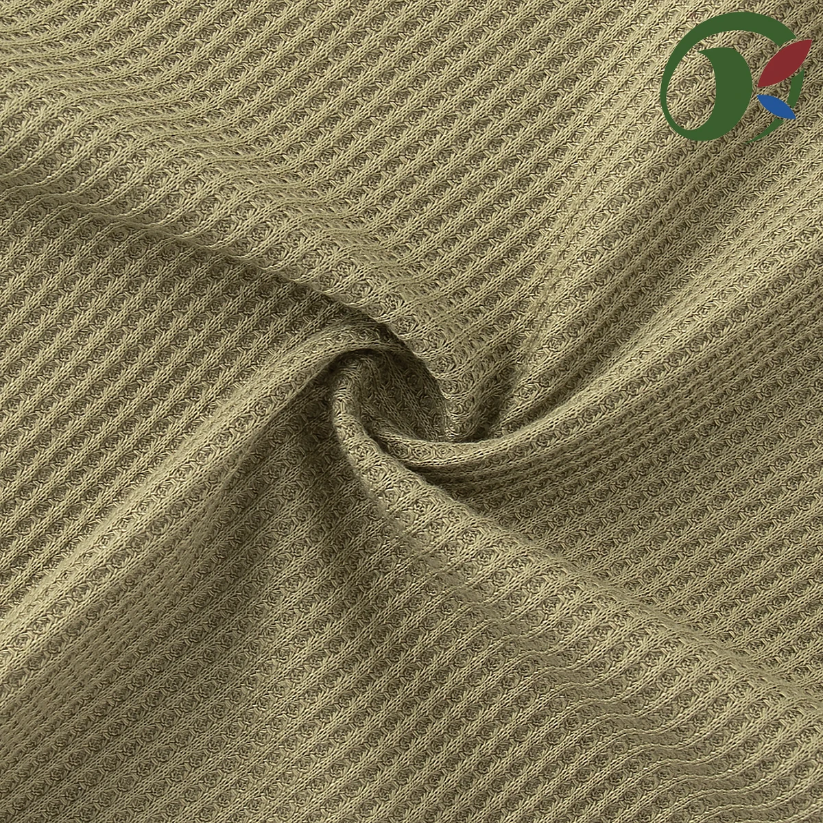 Wholesale supplier of black and white multi-color waffle knit polyester spandex fabric, providing samples