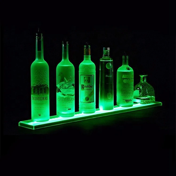 Acrylic LED Lighted Liquor Bottle Display Illuminated Stand Perfume Bottle Display Stand Shelf with Remote Control