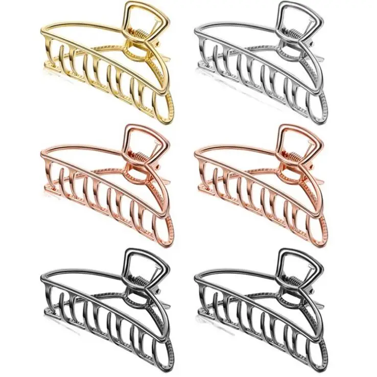 Korea Metal Hollow Large  Hair Claw Clips Hair Catch Jaw Clamp for hair fixing