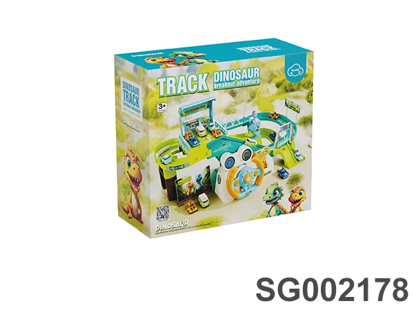 2024 funny toddlers dinosaur steering wheel and transportation track toy play sets