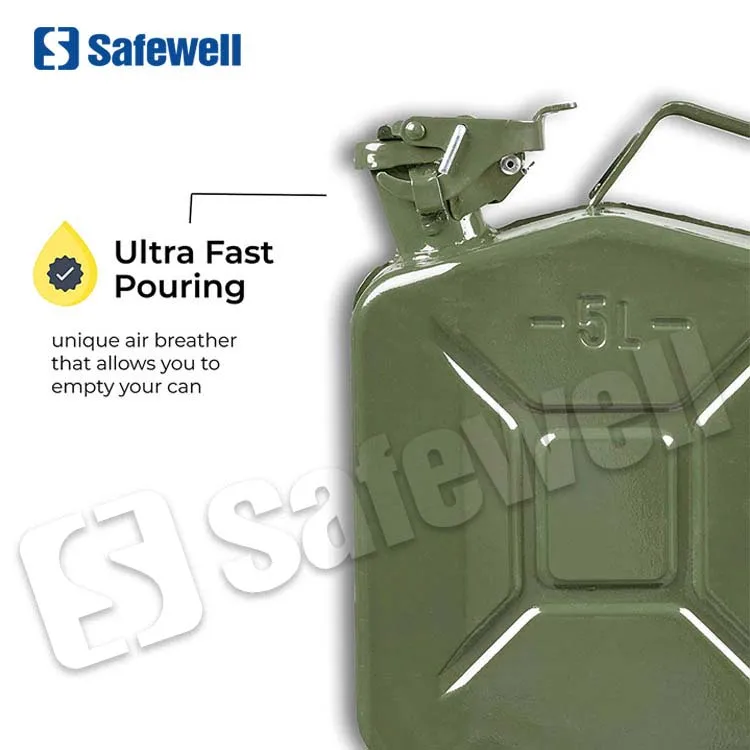 Fuel Gasoline Motorcycle Holder 5L Metal Steel Litre Spare Portable Additive Jerry Can without spout
