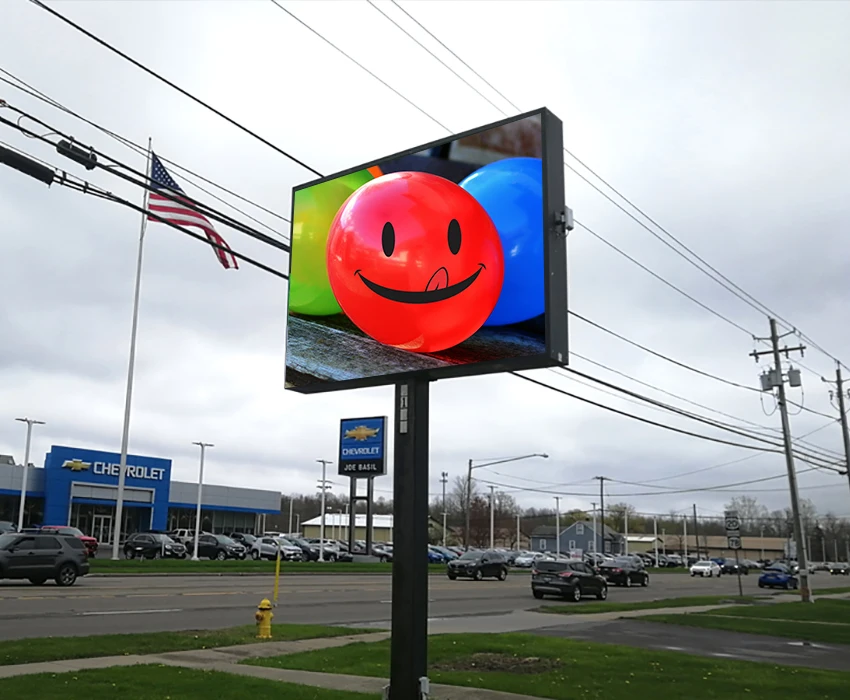 Programmable LED Road Sign LED Advertising Screen Modular Board P6.67 Pole LED Display 6.6mm Iron Outdoor Video Wall 6mm IP65
