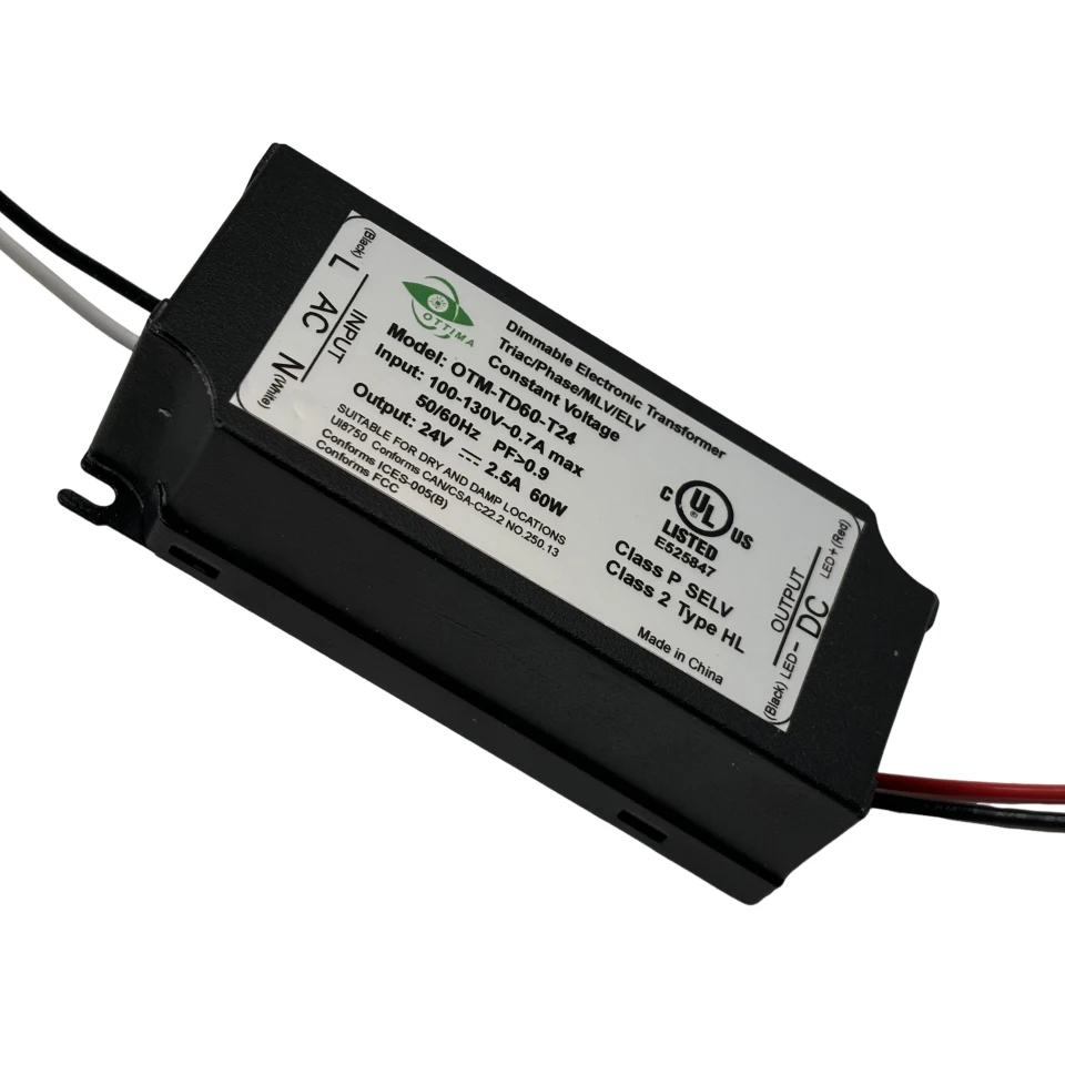 UL ETL светодиодный трансформатор 12v 24v 60w 5a один выход Светодиодный источник питания драйвер