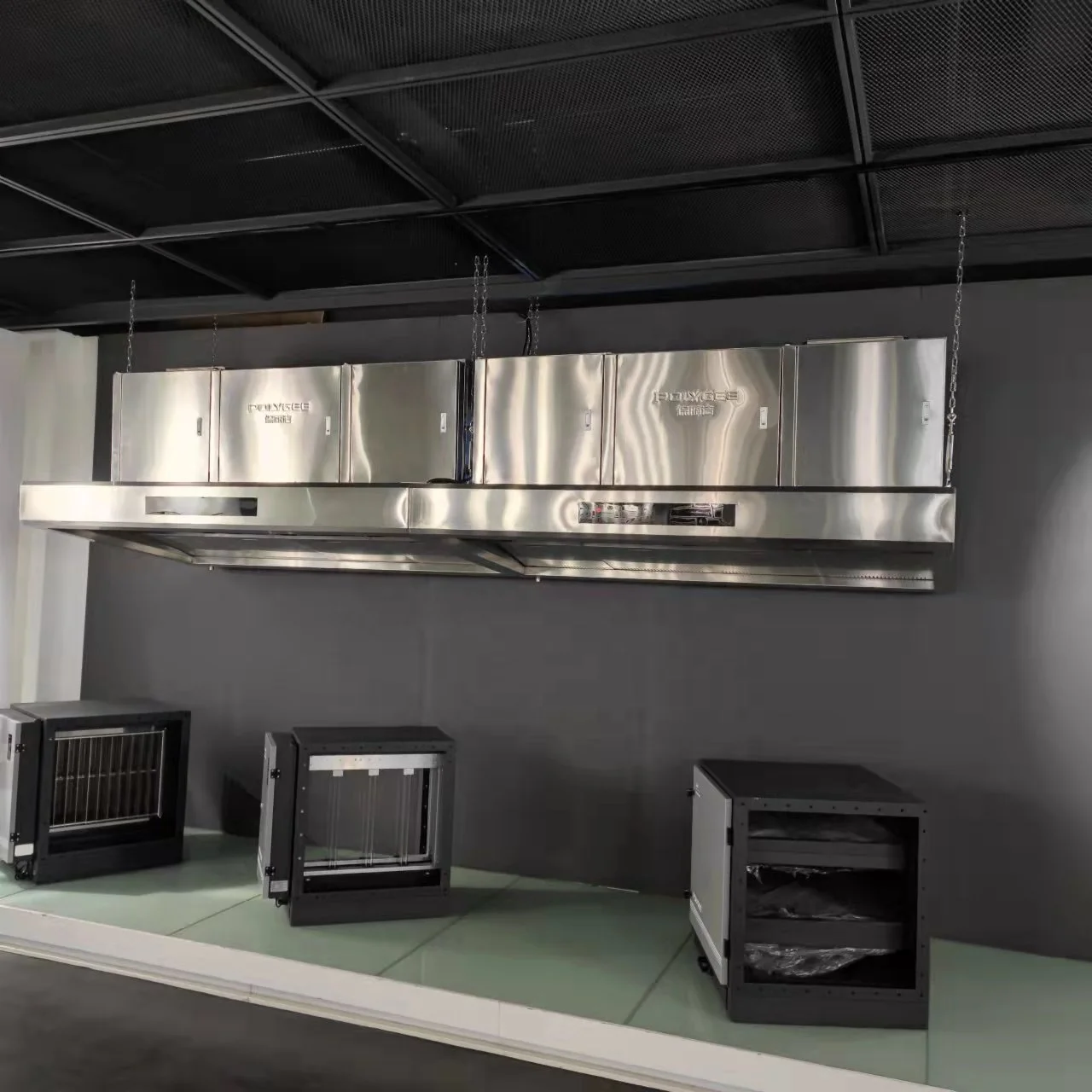 POLYGEE ESP Ductless Stainless Steel Self Cleaning Industrial Kitchen Exhaust Chimney Commercial Range Hood