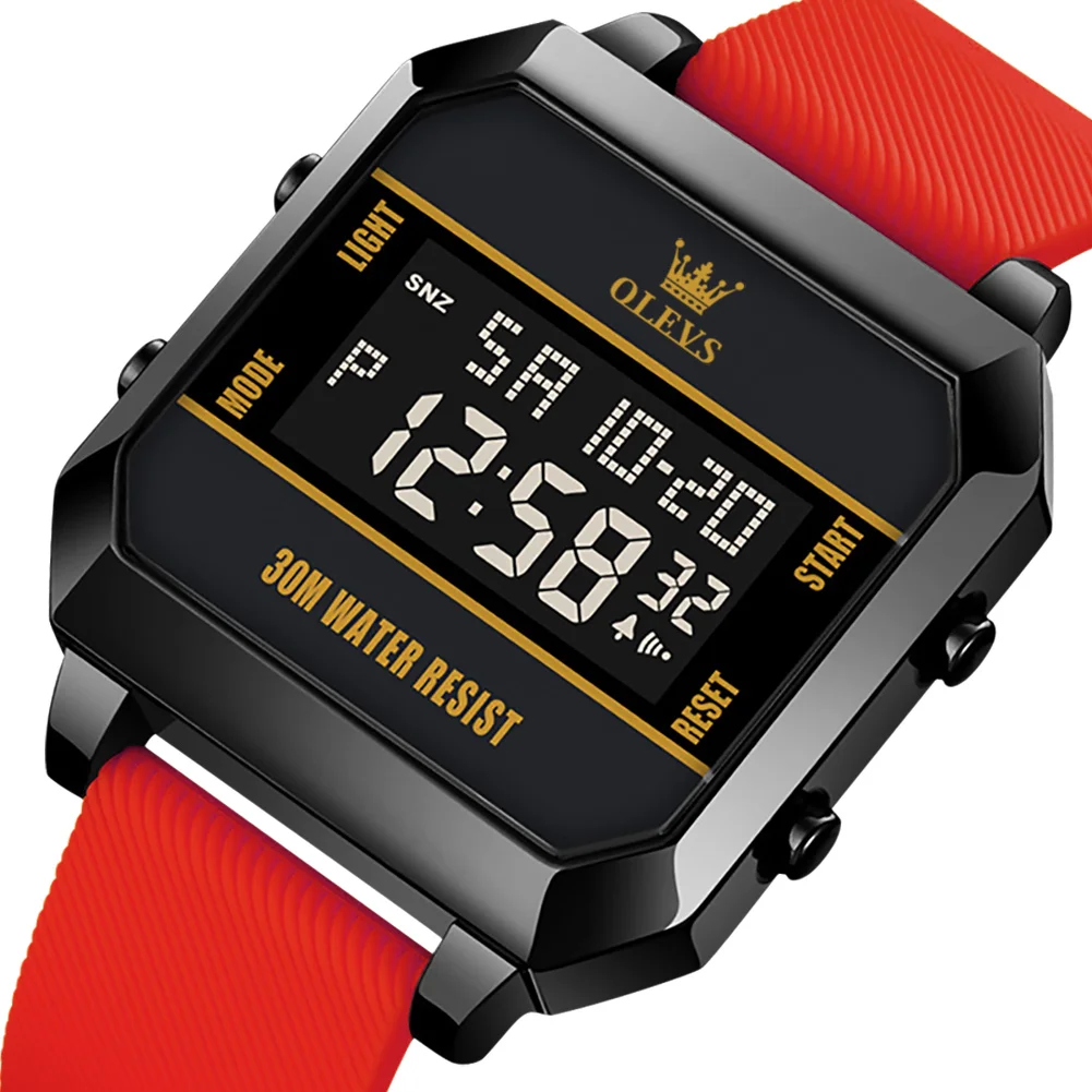 OLEVS 1103 elegance shenzhen man digital watch nice Silicone strap Luminous Multi function low moq Casual wristwatch