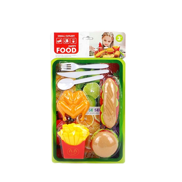 plastic ice cream hamburger fast food toy kids play set