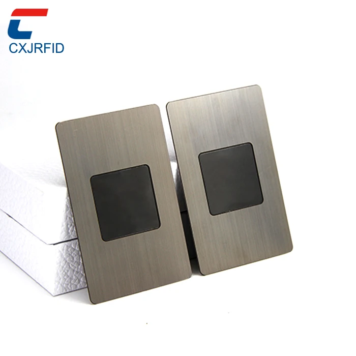 CXJ Newest NFC Metal Card Brushed NFC Metal Card Double Side Reading Function RFID Metal Card with QR Code Printing