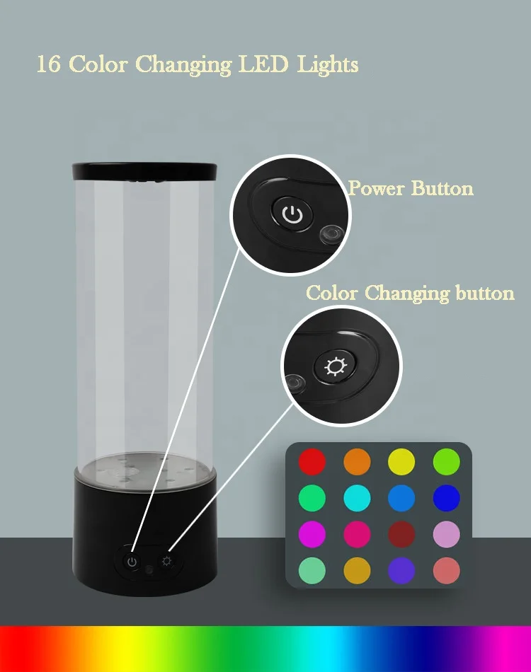 Jelly Fish Tank Aquarium Mood Lamp LED Desktop Jellyfish Lava Lamp with Color Changing Light Effects