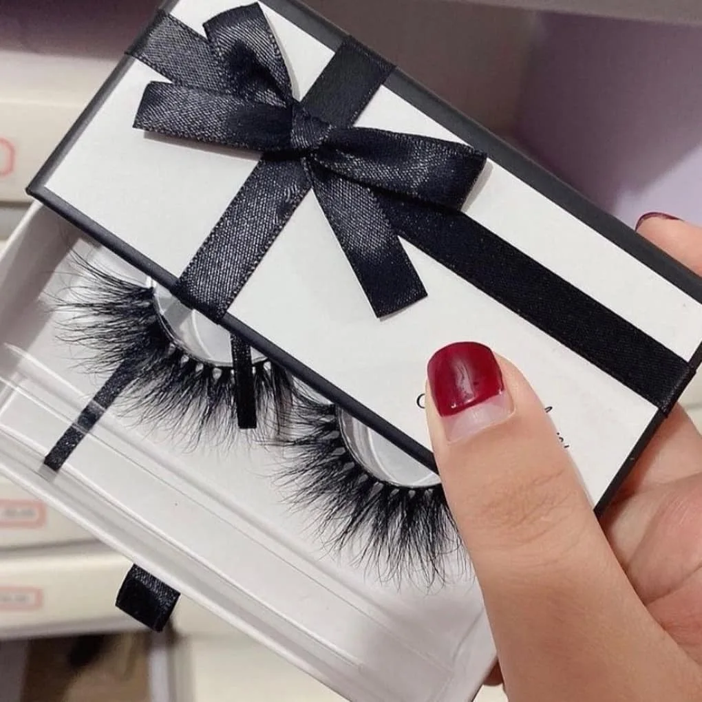 Custom lash boxes with logo lash case sexy ribbon eyelash packaging box wholesale own logo eyelash boxes