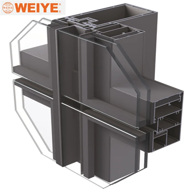 
factory provide design details for invisible glass aluminum curtain wall of cost square meter 