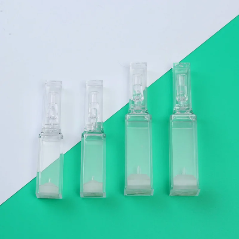 1ml 2ml 5ml 10ml square  after push bottle essential oil tube clear glass essence liquid bottle cosmetic empty bottle