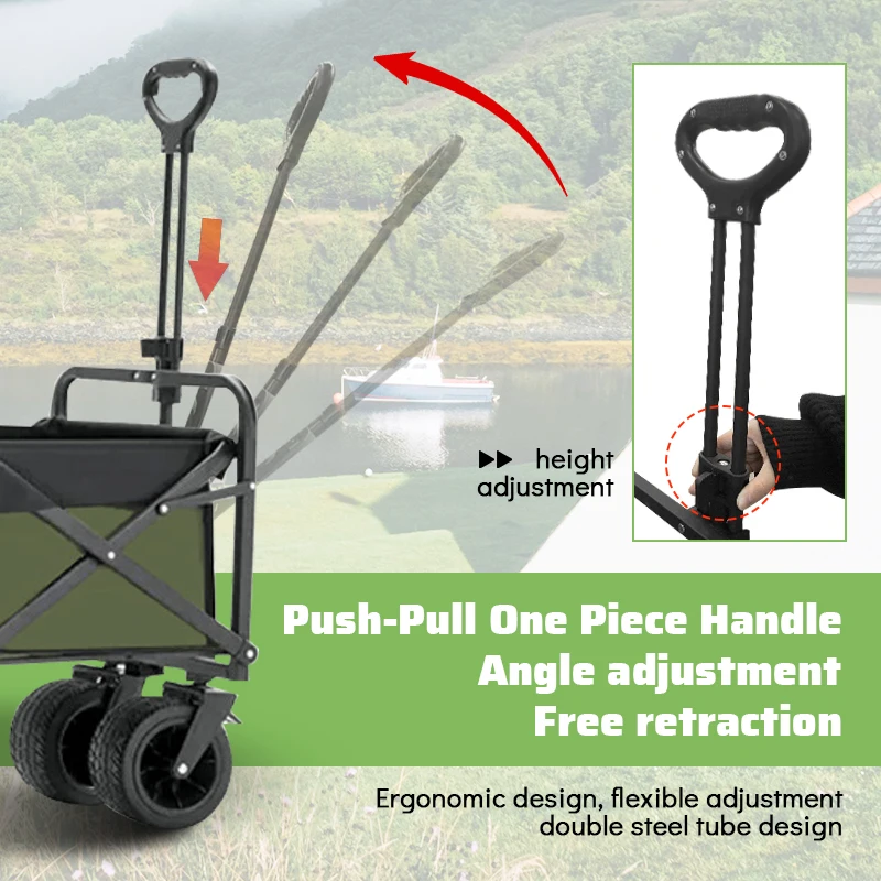 Large Capacity Outdoor wagon cart foldable Trailer Stall  garden wagon cart Pull After Opening a beach fishing cart
