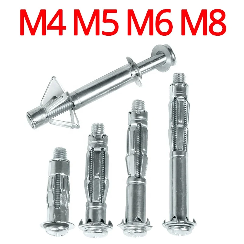 M4 M5 M6 M8 Gypsum Board Expansion Screw Aircraft Tube Pipe Hollow Wall Anchors Plugs Metal Expansion Bolt Home Improvement