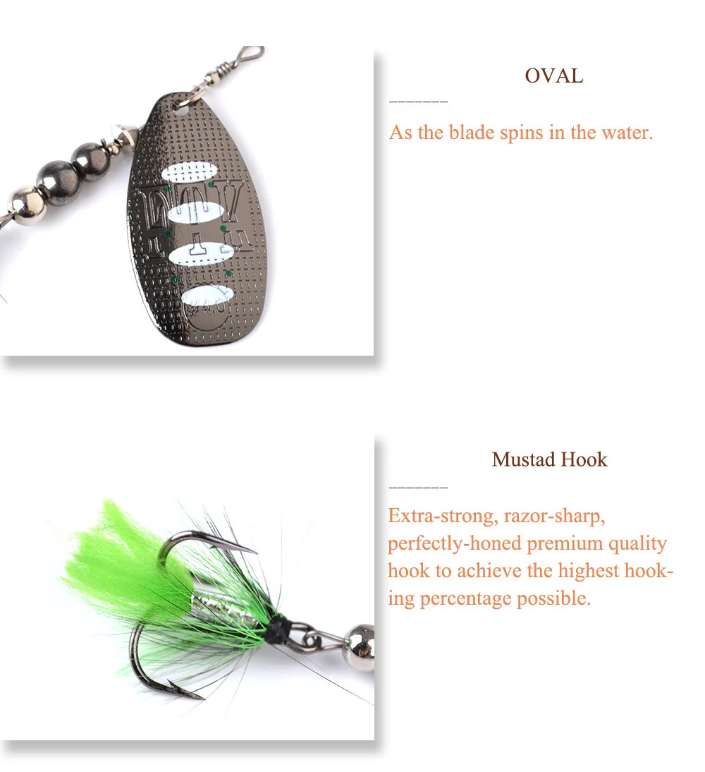 Compound Spinning Sequin  Lures with Triple Anchor Hooks Bionic Hard Baits Wholesale Hair Bait Metal Lures