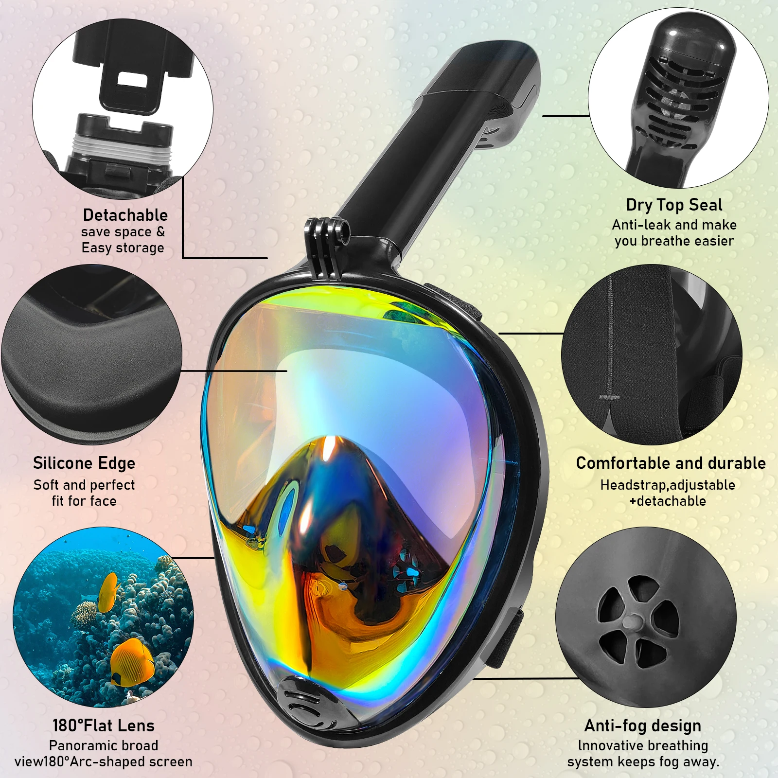 High quality kids diving mask set with adjustable strap oxygen full face mask for diving